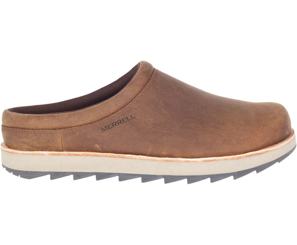 Slip On Homem - Merrell Juno Clog Couro - Marrom - ONA264785